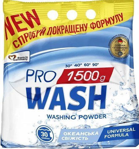 Порошок для прання універсальний "Океанська свіжість" "ProWash", 1500г 005520 фото