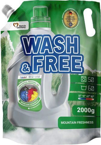WASH&FREE Гель для прання універсальний "Гірська свіжість" 2000г (DOYPACK) 144942 фото