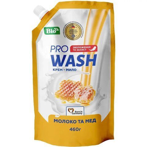 PRO WASH Рідке крем-мило "Молоко та мед" 460г (DOYPACK) 140265 фото
