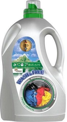WASH&FREE Гель для прання універсальний "Гірська свіжість" 5000г 001416 фото